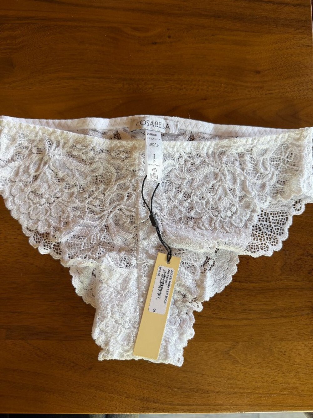 Cosabella Jhansi high leg bikini panty white small nwt
